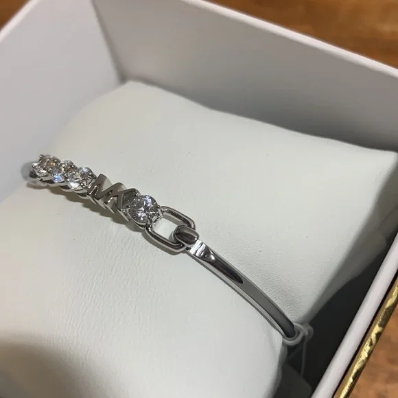 Michael Kors Silver Stainless Steel Logo Bracelet - Picture 4 of 4